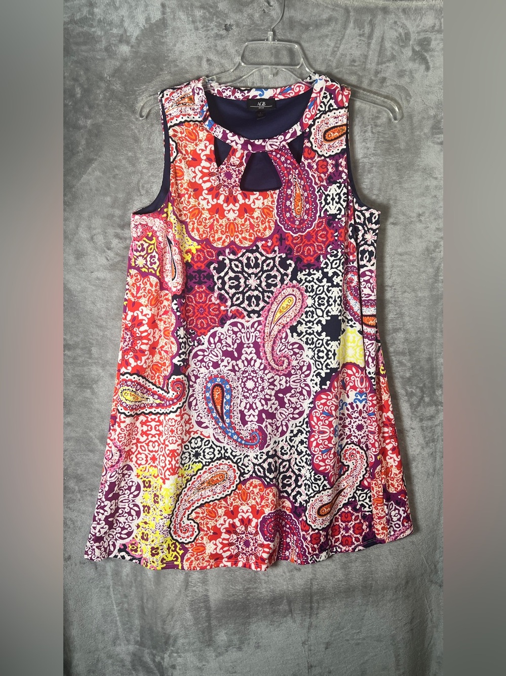 Sleeveless Paisley Tie-Neck Dress - Multi Pink